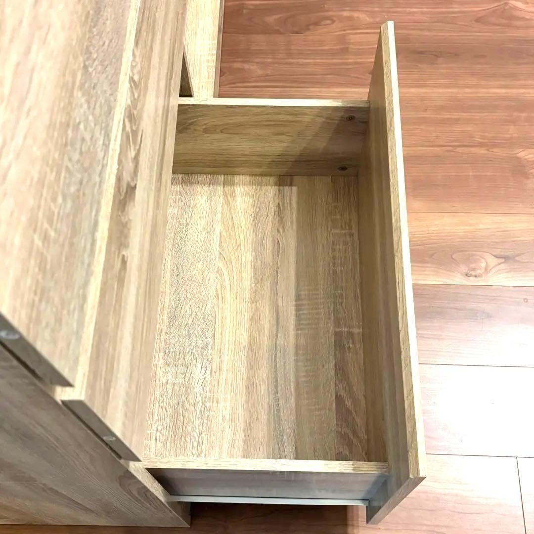 【幅120㎝】ハンガーラック 引き出し おしゃれ チェスト　木目調 LOWYA