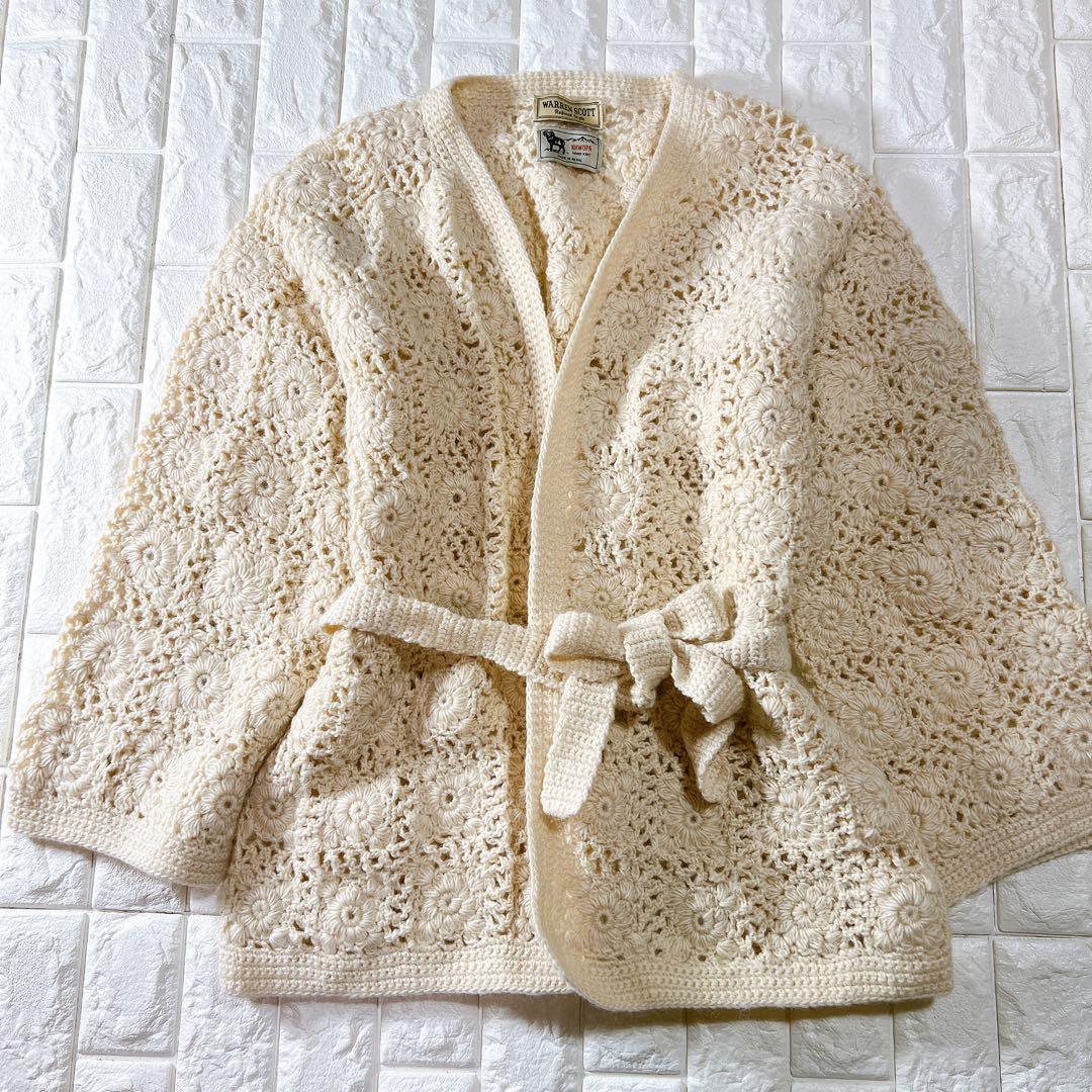 SHIPS別注 WARREN SCOTT ハンドクロシェット カーディガン