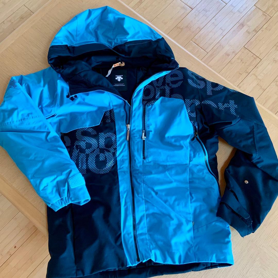 DESCENTE スキーウェア フード付き ジャケット青黒