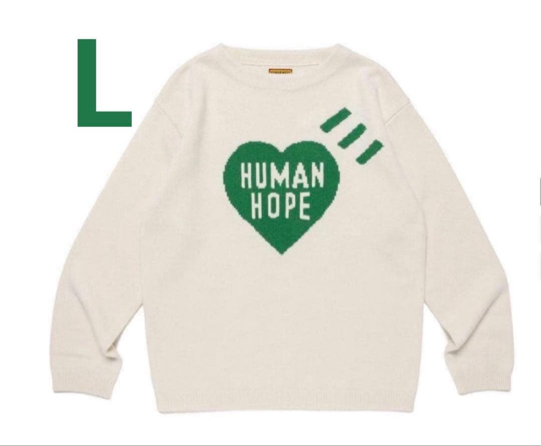 トップス HUMAN HOPE HEART KNIT SWEATER