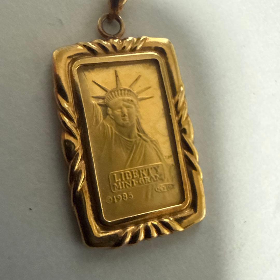 リバティミニバー チャーム 1g 18k 18金　ゴールド