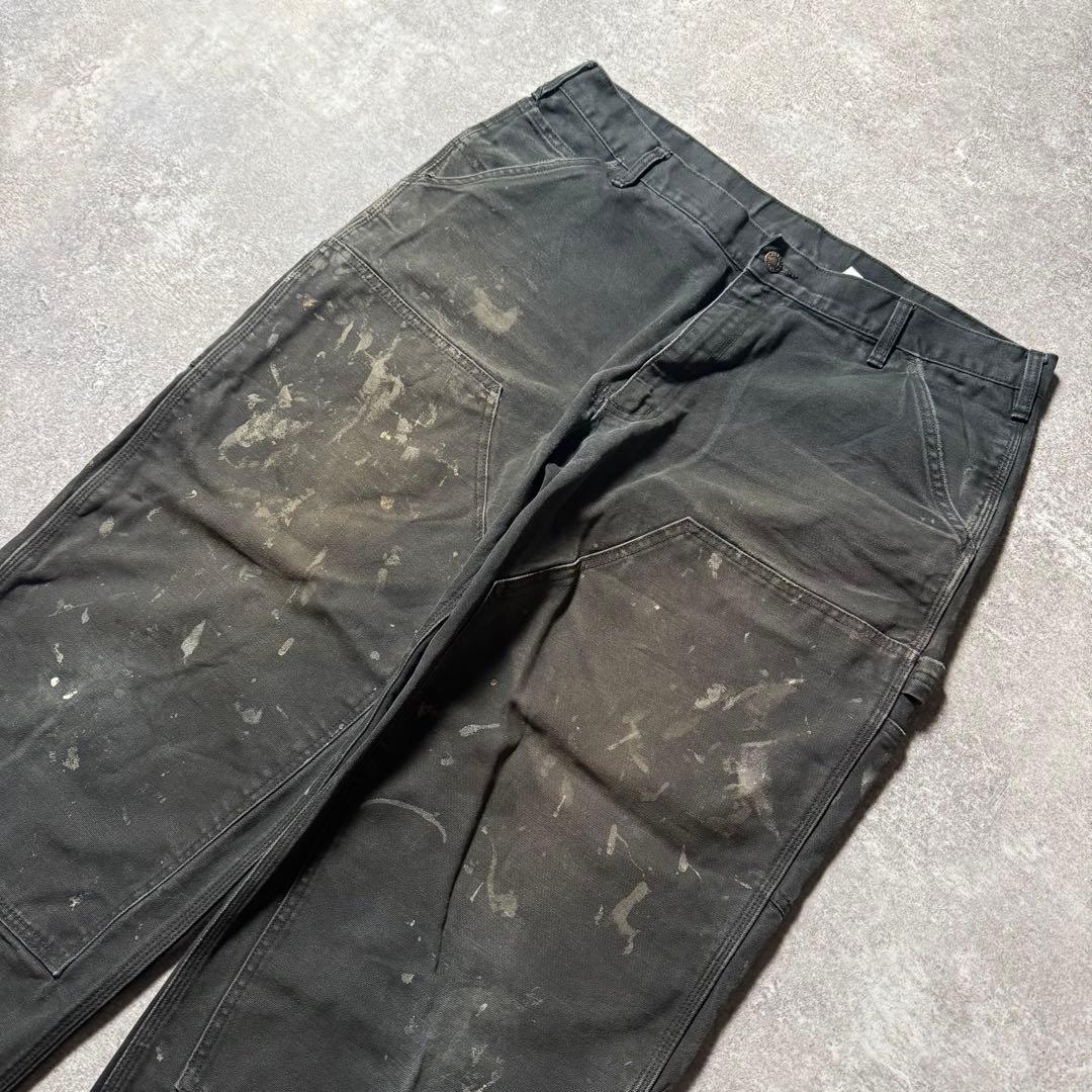 古着 DAKOTA ダブルニー ペインターパンツ W40 L32 ブラック