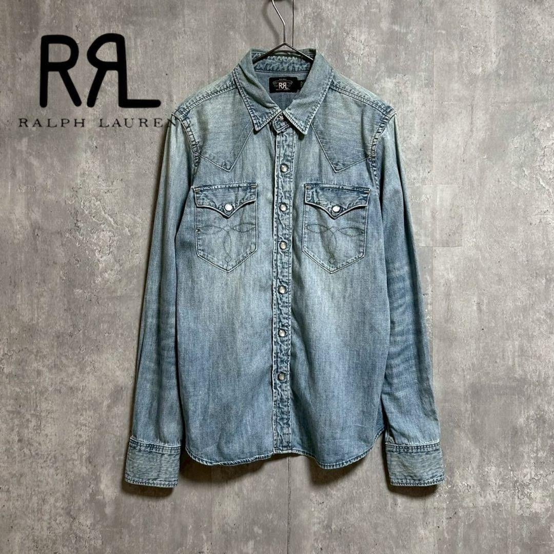 RRL ダブルアールエル ラルフローレン デニムウエスタンシャツ 長袖 トップス