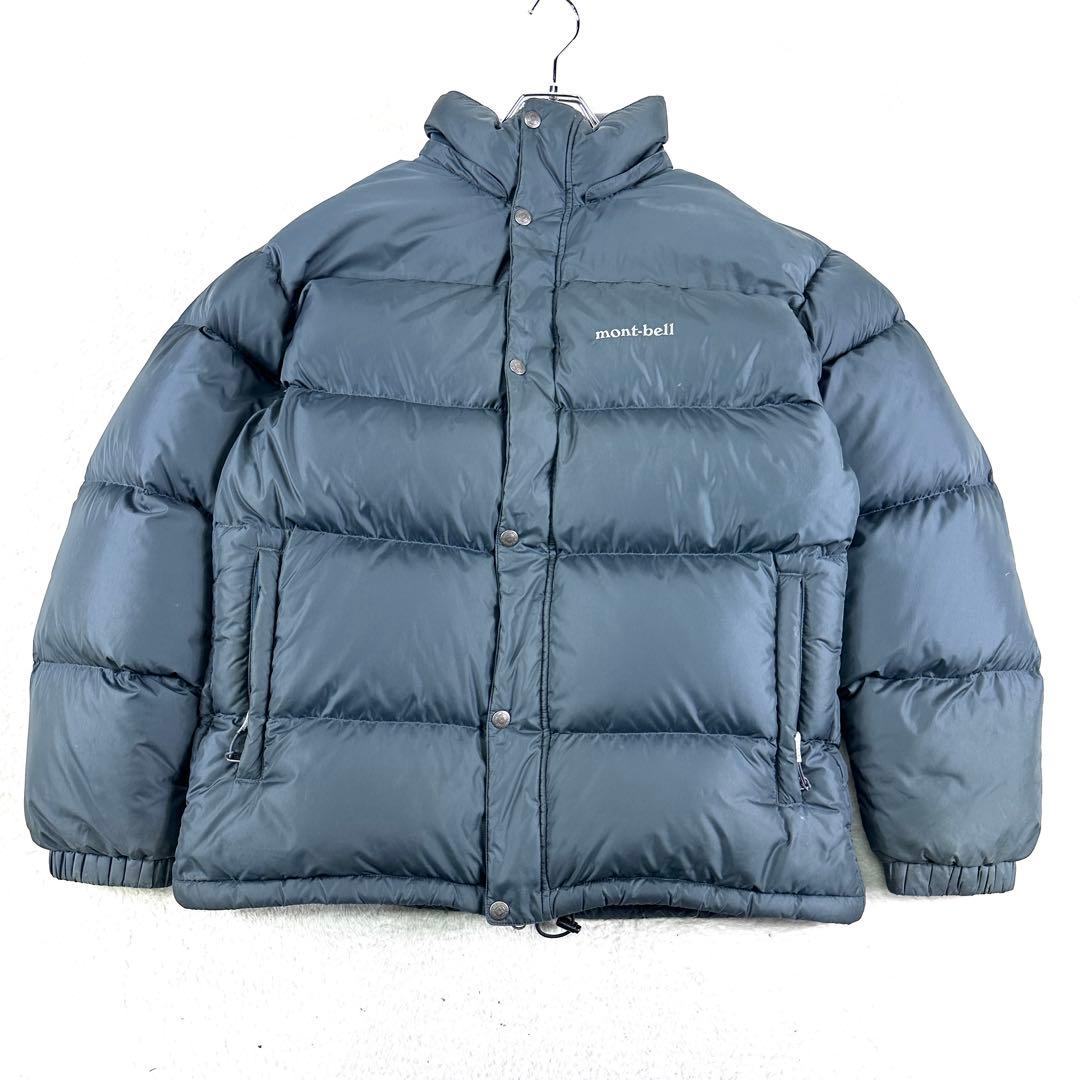 モンベル ベーシックダウンジャケット Mサイズ ネイビー系 ドローコード有