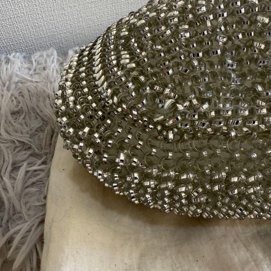 美品 ANTEPRIMA ミニボストンバッグ ワイヤー 袋付 シルバー