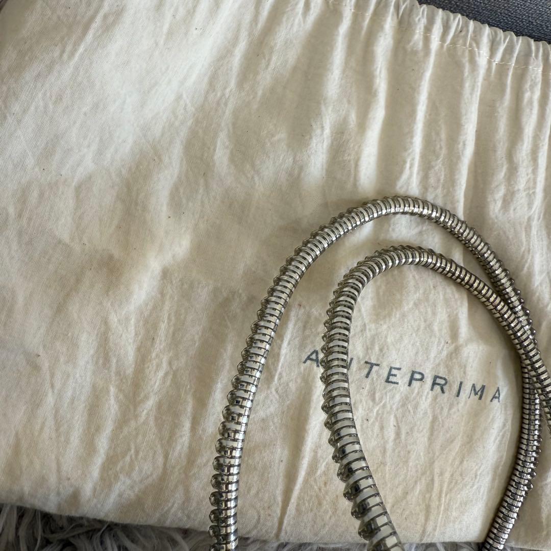 美品 ANTEPRIMA ミニボストンバッグ ワイヤー 袋付 シルバー