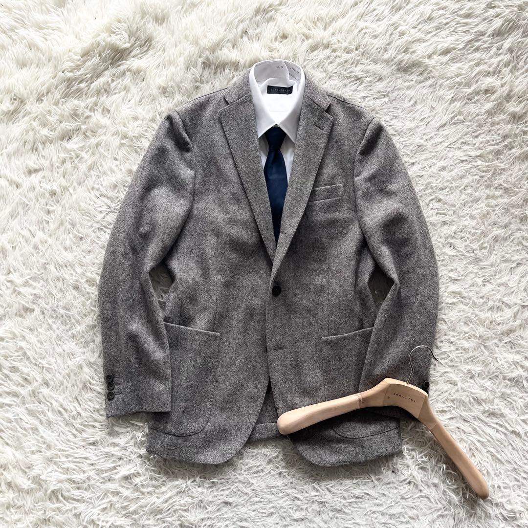 <美品>BOGLIOLI dover ツイード グレージュ ジャケット 46