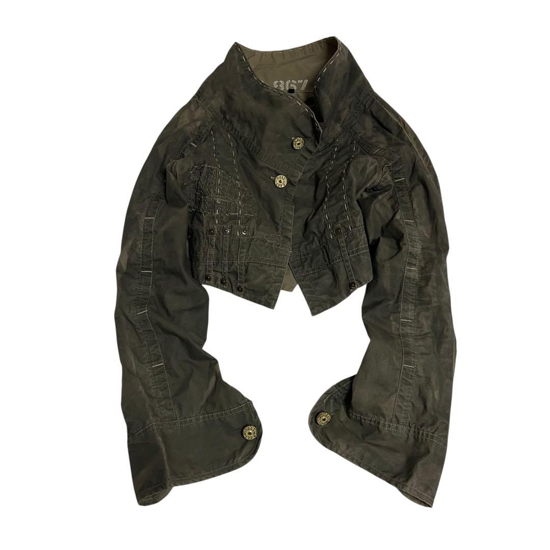 00's ギミック　ミリタリージャケット　短丈　グランジ　y2k