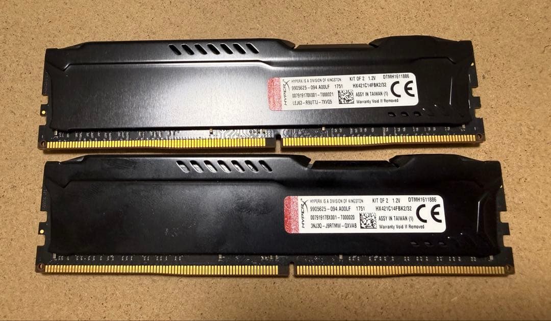 HyperX Fury DDR4-2133 32GB (16GBx2) メモリー