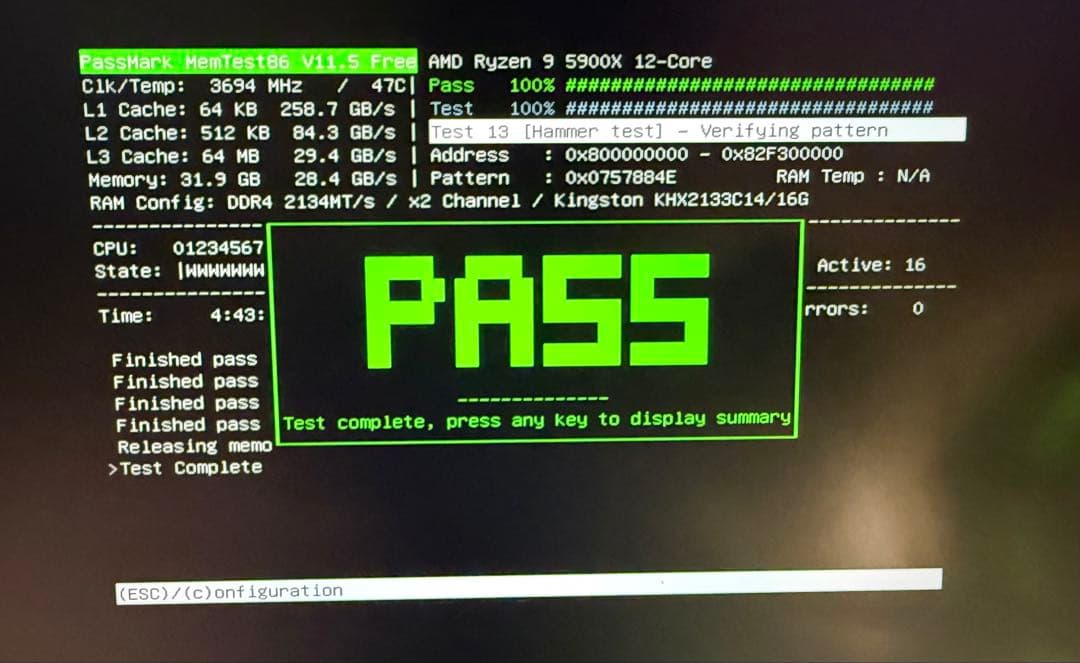 HyperX Fury DDR4-2133 32GB (16GBx2) メモリー