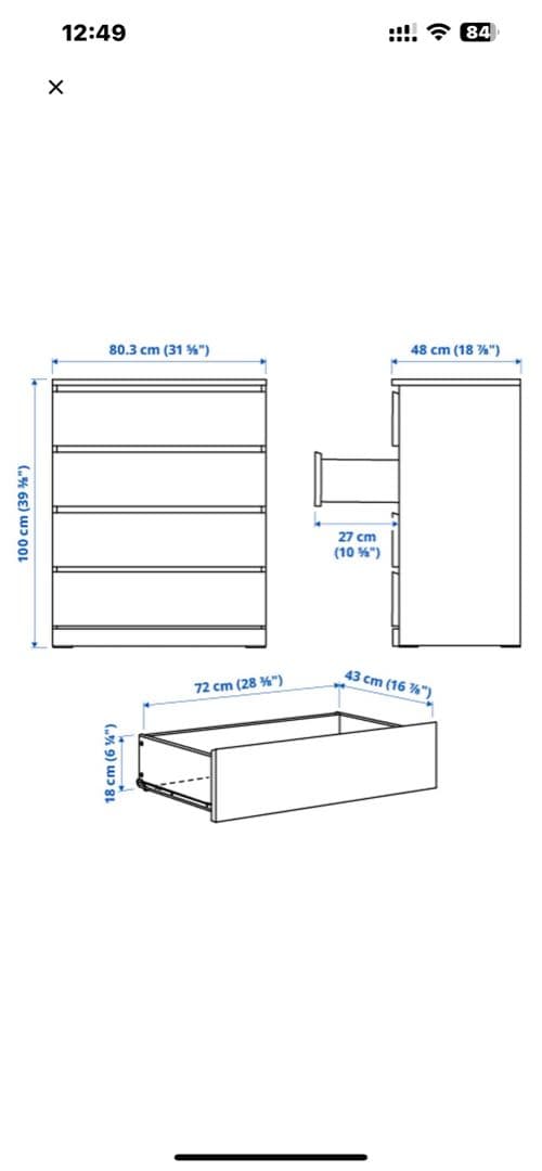 ★★送料込み★★ IKEA マルム　4段チェスト