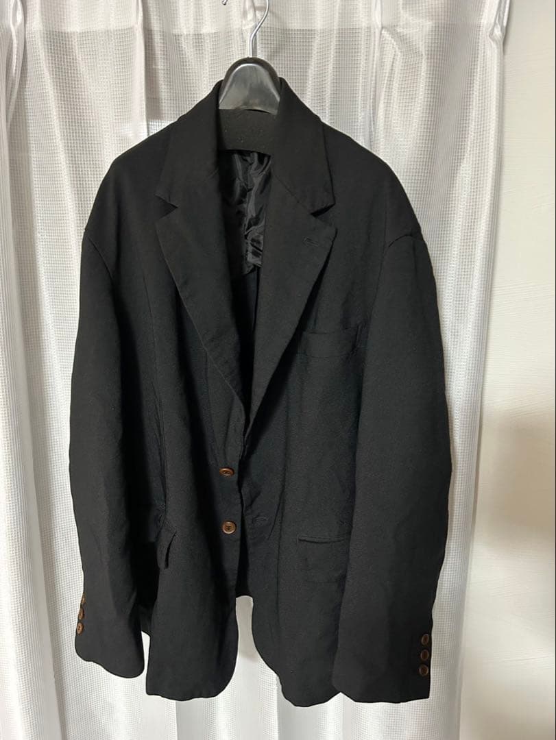 24SS ブラックコムデギャルソン オーバーサイズジャケット ポリエステル縮絨