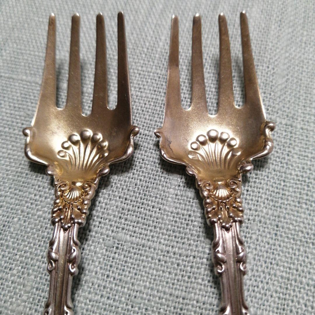 純銀　アンティーク　フォーク2本