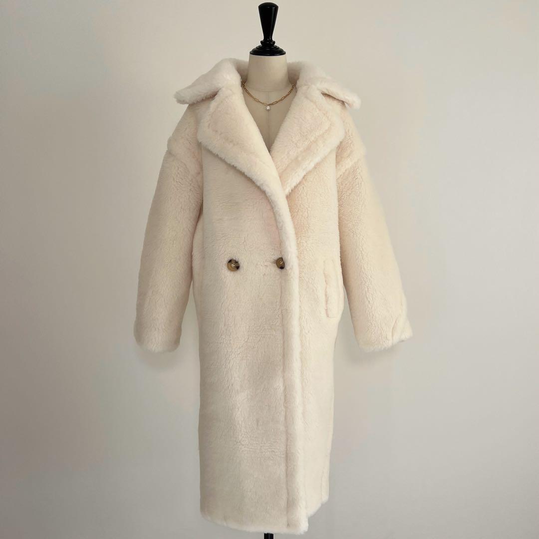 新品未使用 ベアロングコート テディコート ホワイト アウター