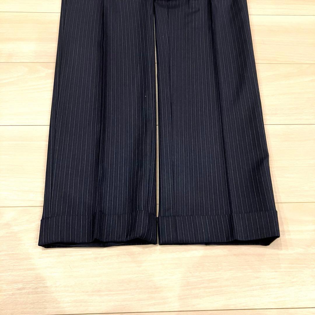 美品✨ミツミネ ロロピアーナ スーツ セットアップ ネイビー ストライプ S