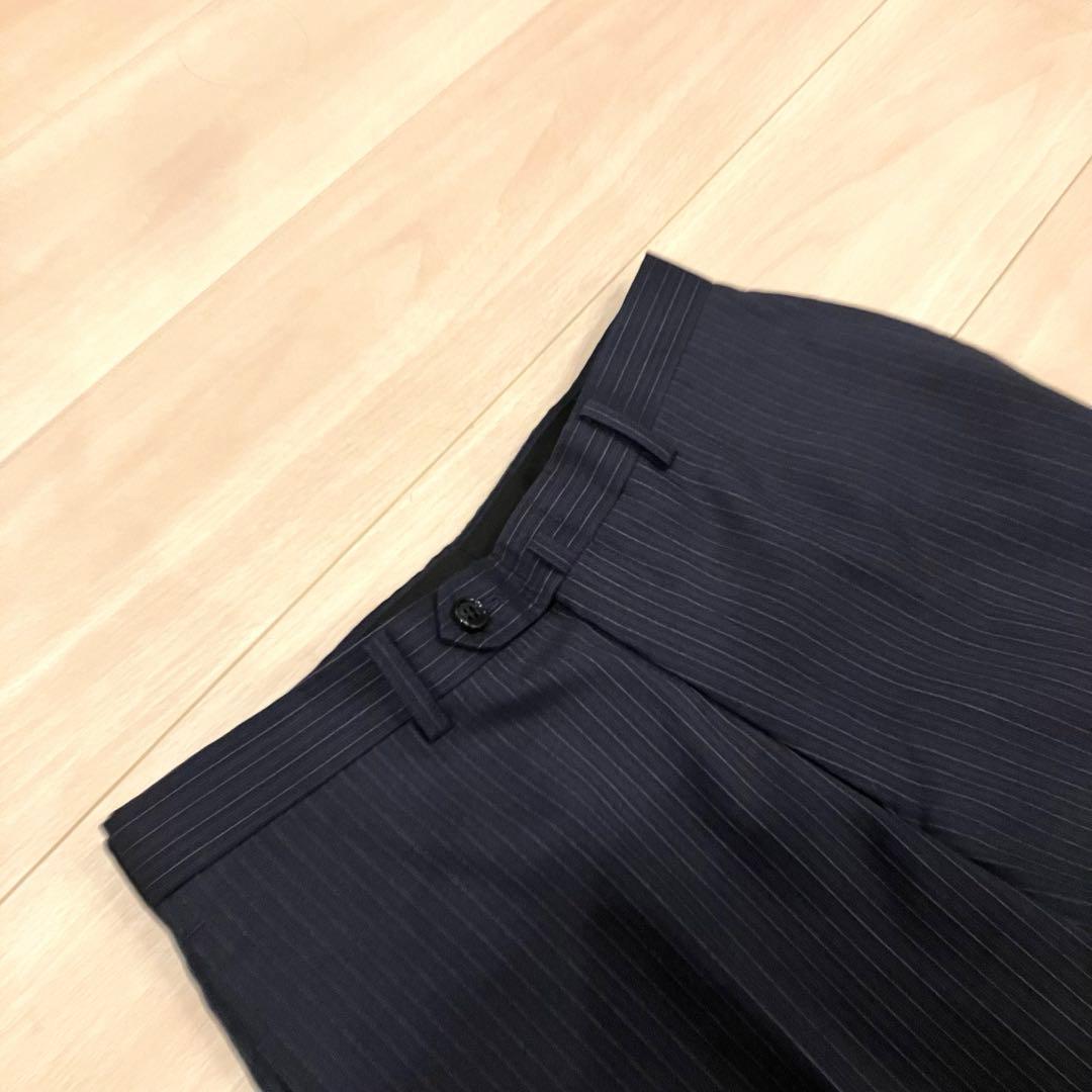 美品✨ミツミネ ロロピアーナ スーツ セットアップ ネイビー ストライプ S