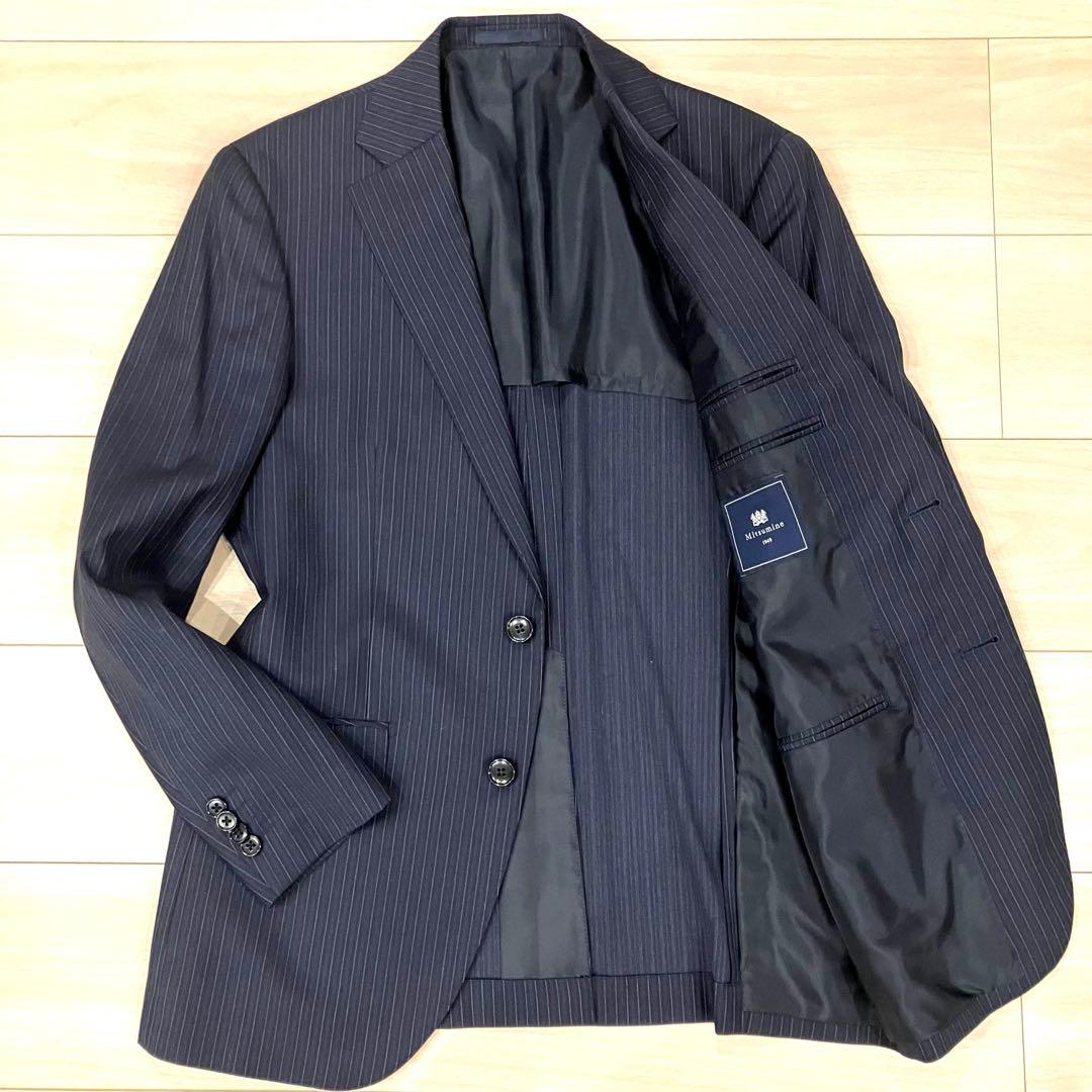 美品✨ミツミネ ロロピアーナ スーツ セットアップ ネイビー ストライプ S