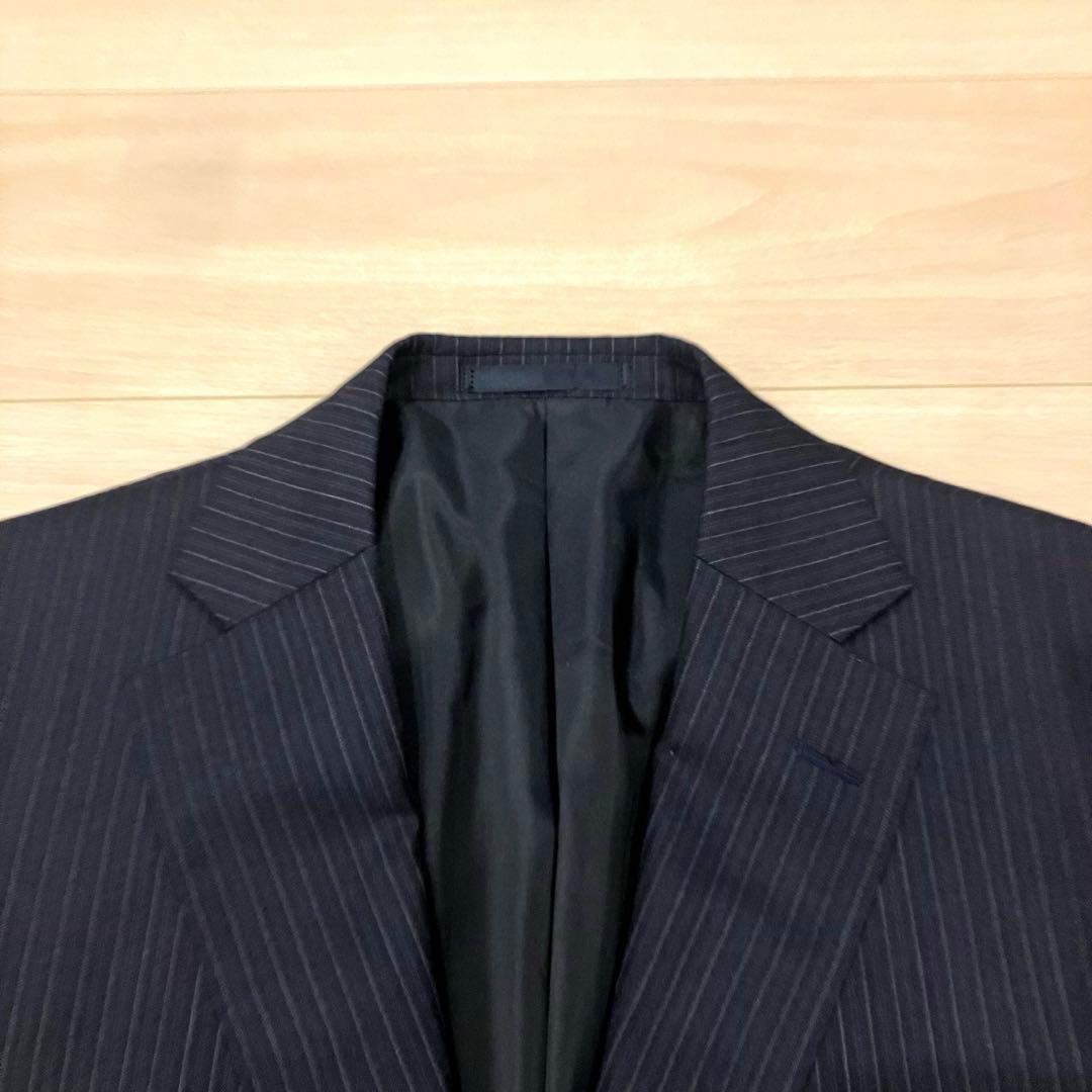 美品✨ミツミネ ロロピアーナ スーツ セットアップ ネイビー ストライプ S