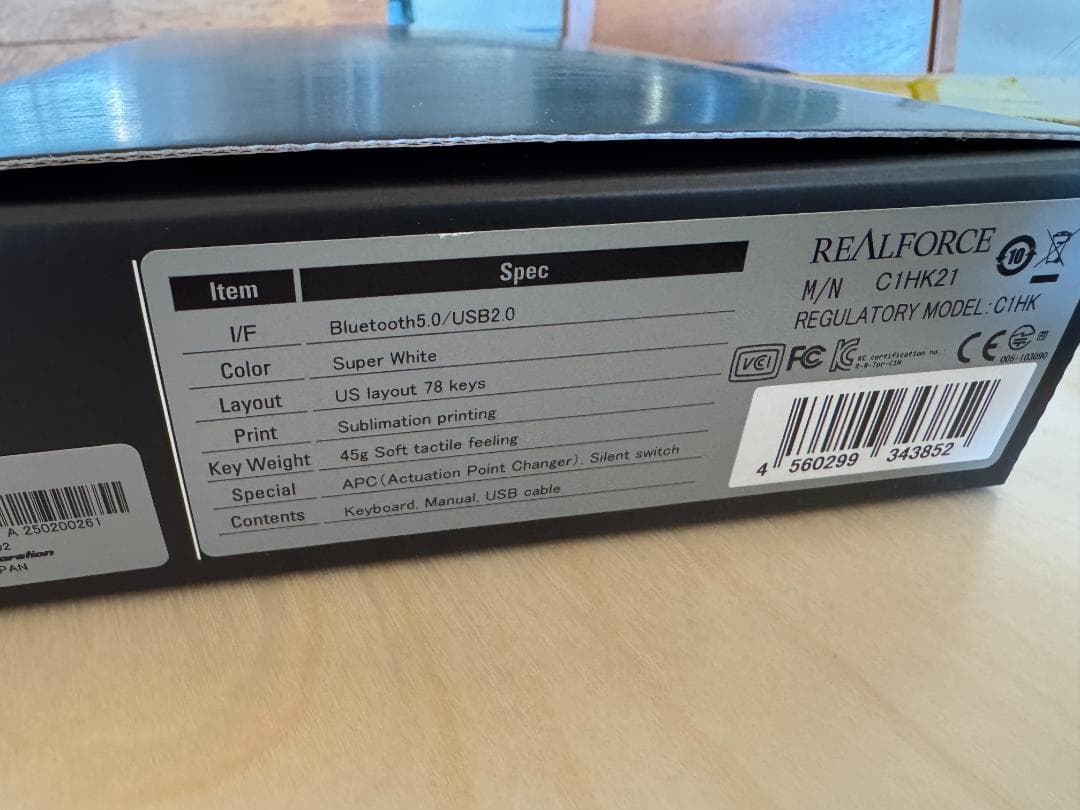 【美品・付属品完備】REALFORCE RC1 ホワイト　US配列