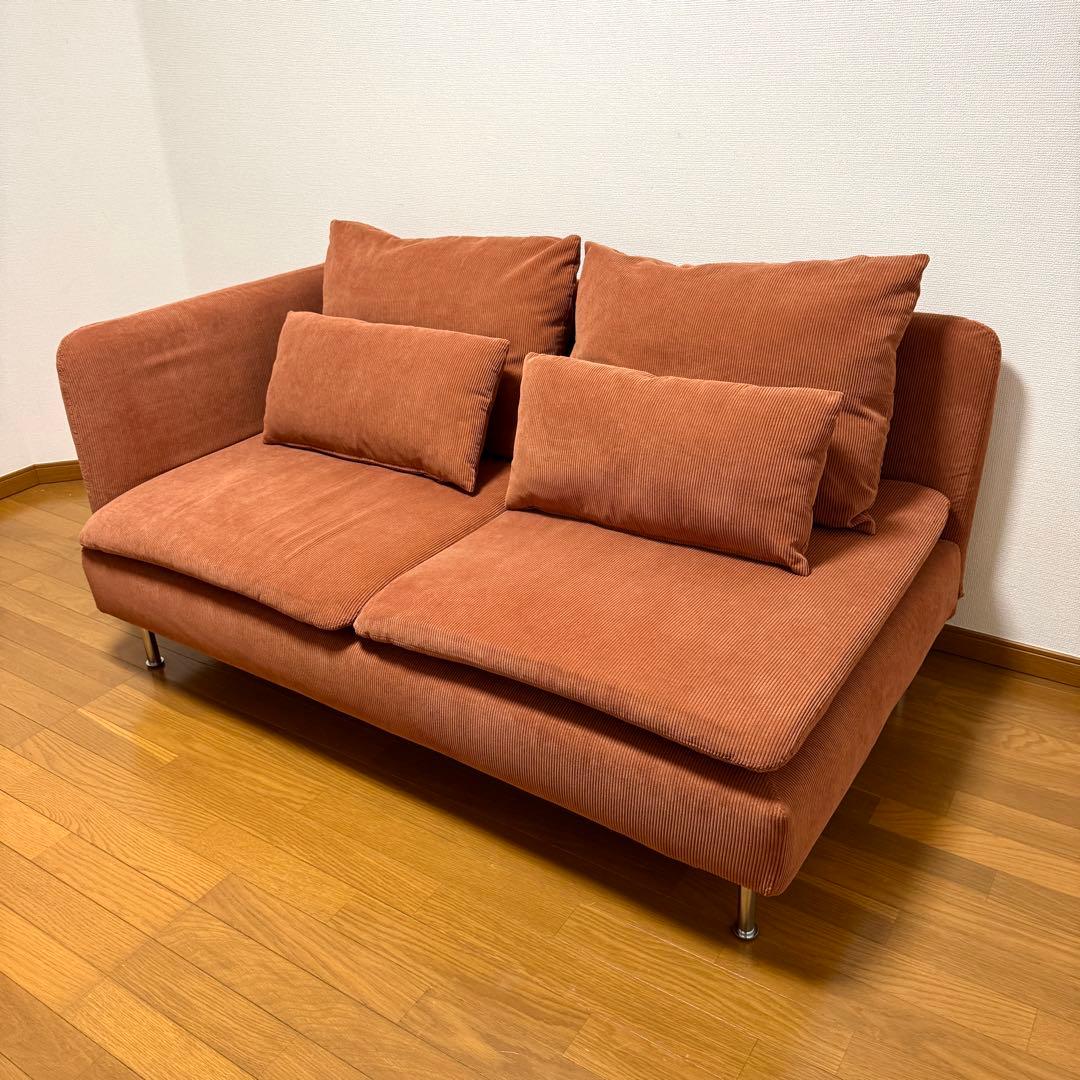 【使用半年未満!!!】IKEA ソーデルハムン 3人掛け ケーリンゲ 赤茶色
