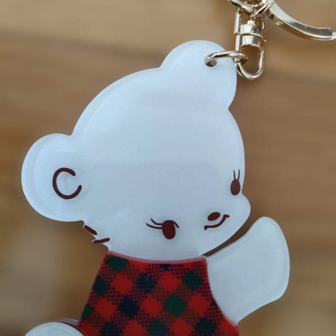 【ファミリア】限定 チャーム キーホルダー アーカイブ くま チェック 70周年