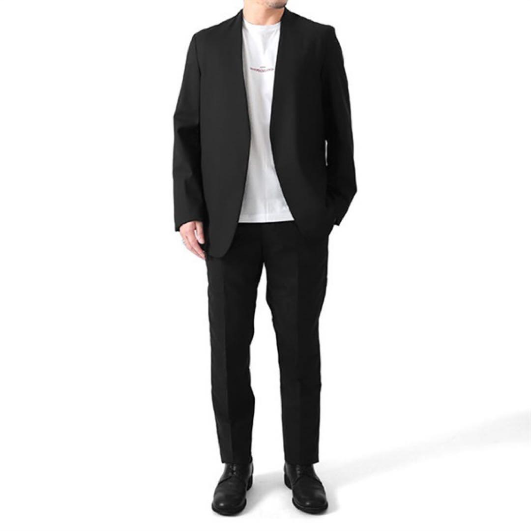 マルジェラ ノーカラージャケット セットアップ　黒　48