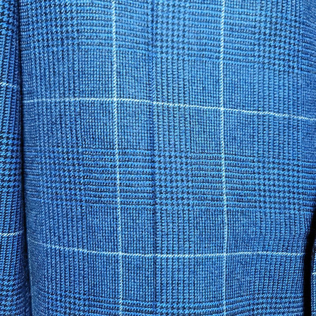 ビームスF ダブルジャケット ブルー グレンチェック　サイズ48