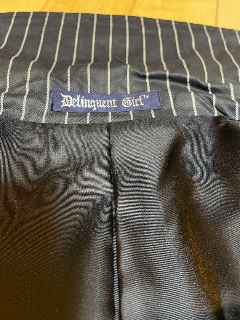 DelinquentGirl ストライプフリルドレス