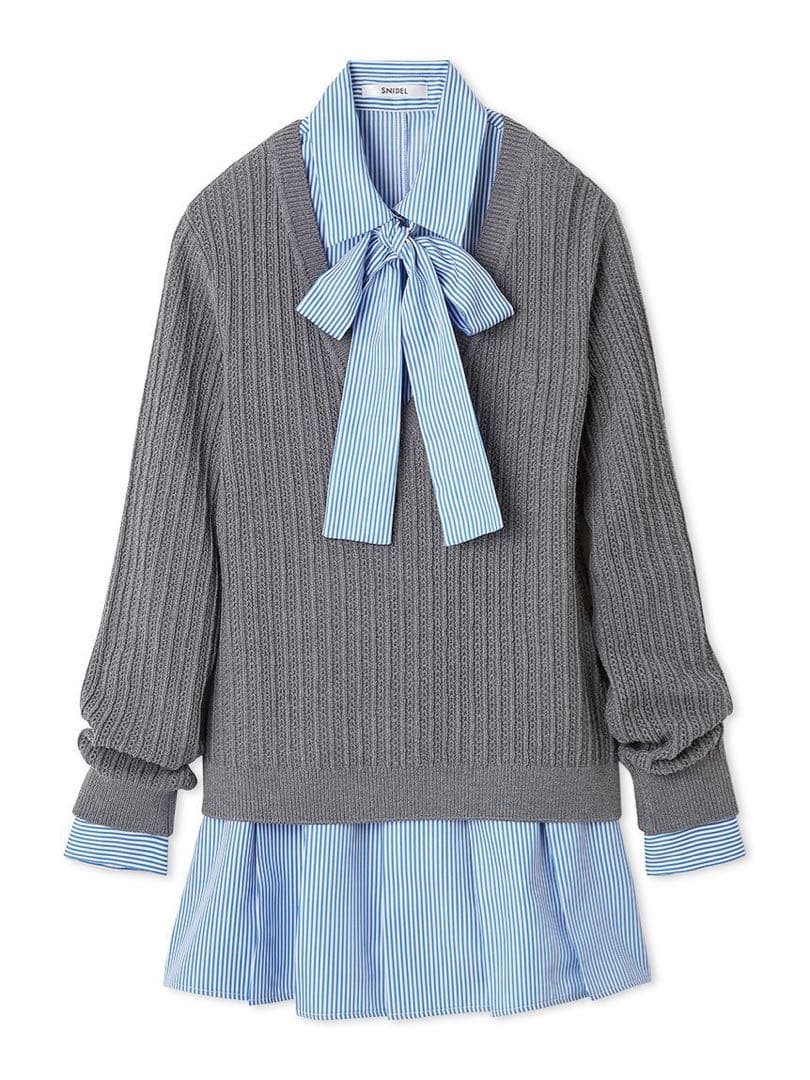 【3連休限定価格】SNIDEL シャツコンビチュニック GRY 0サイズ