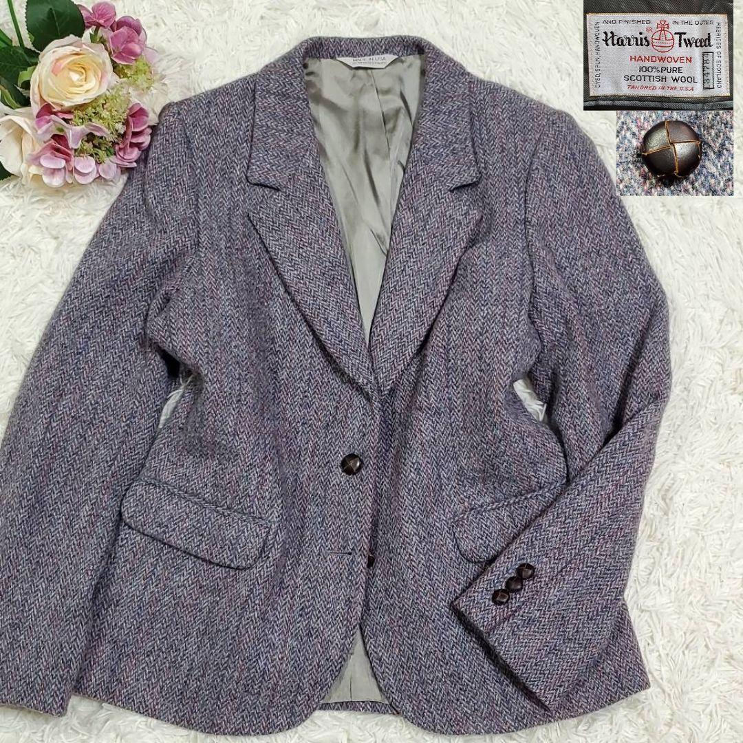 極美品XL リチャードエヴァンス ハリスツイード ウール100 ブレザー 米国製