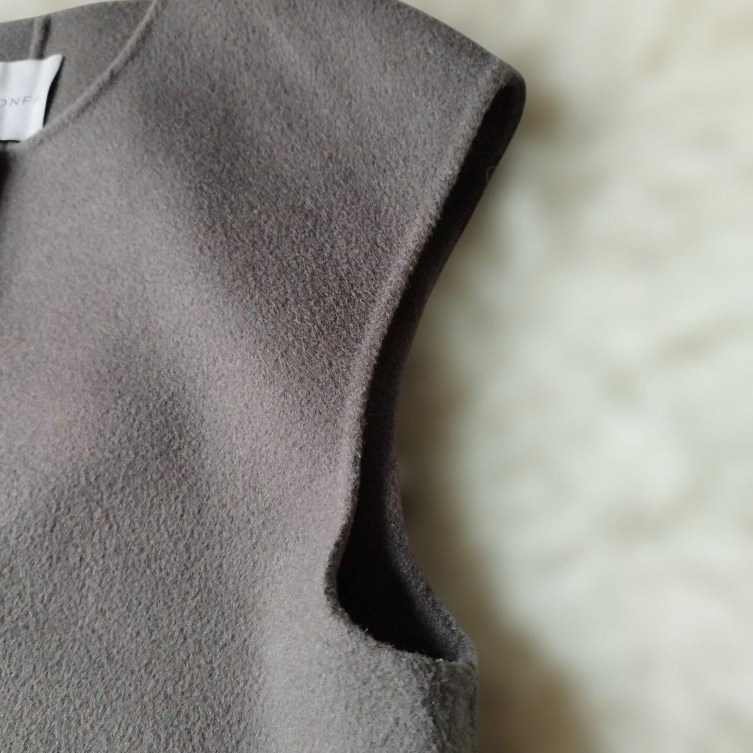 大人気♡美品✨YONFA ウールジレコート ハンドメイド仕立 スリット ブラウン