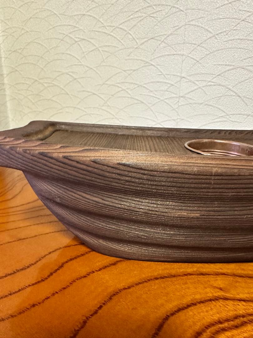 泊舟　泊船　華道具　木製花器　美品　池坊　花器