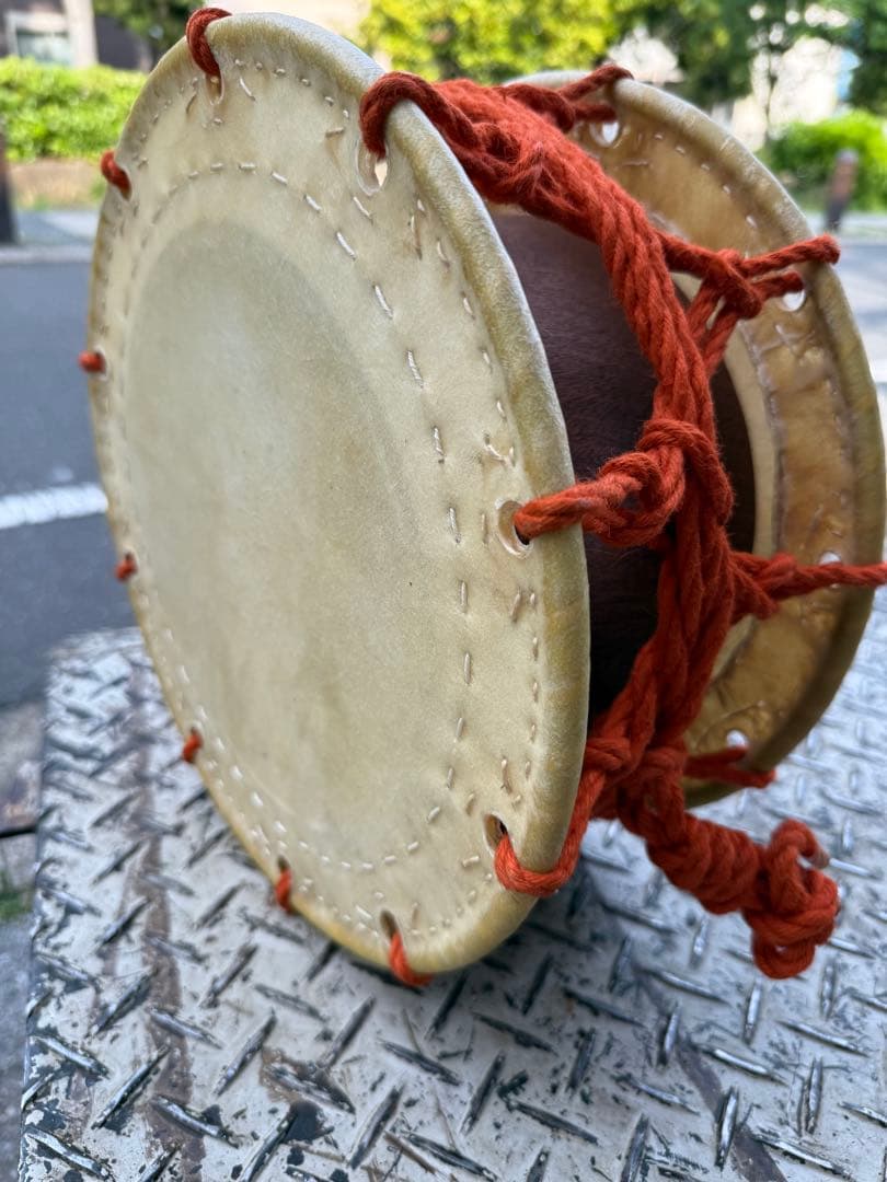 ●現状品●和太鼓/附締太鼓　鼓面 約30.5㎝　打楽器 平太鼓 祭り能楽本革伝統