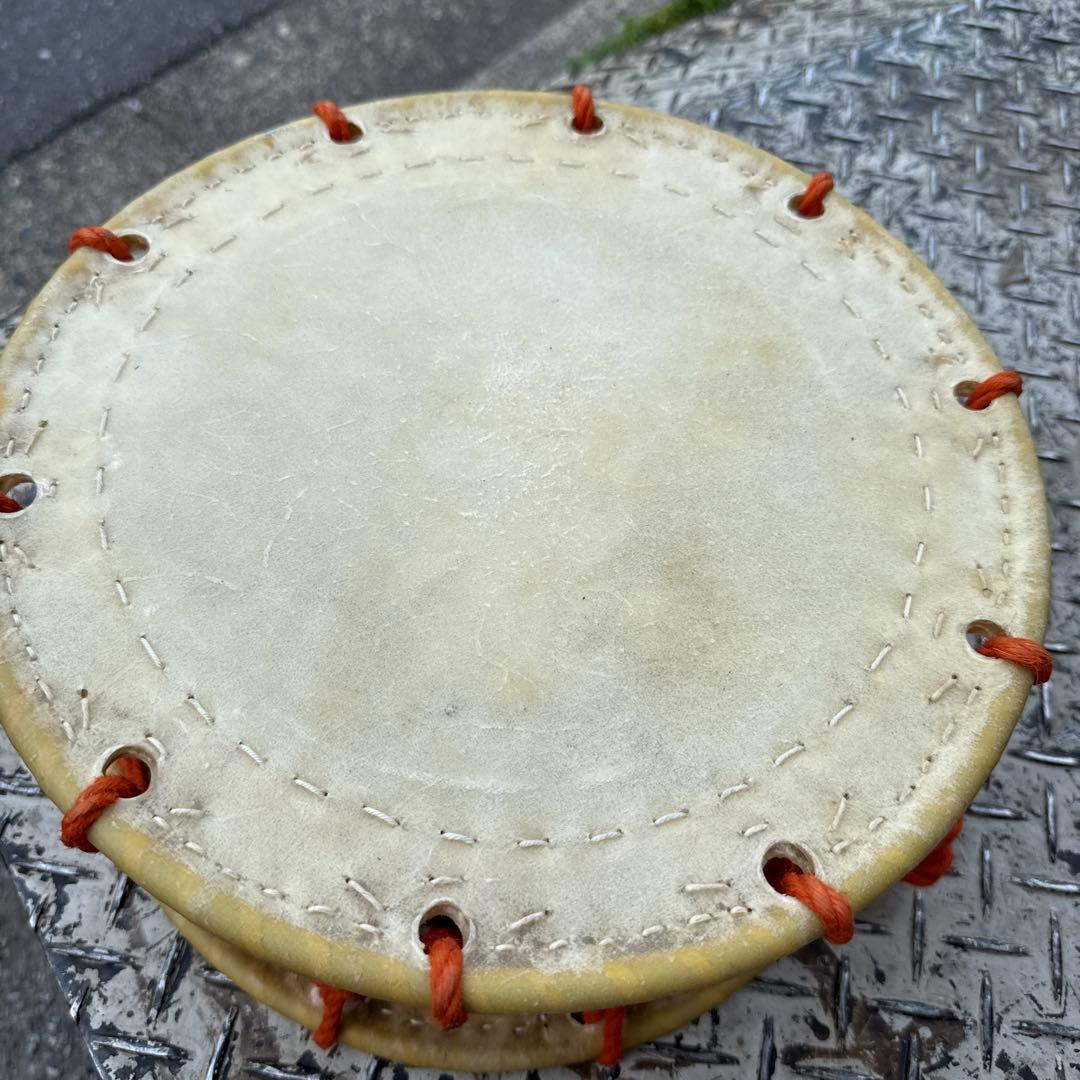 ●現状品●和太鼓/附締太鼓　鼓面 約30.5㎝　打楽器 平太鼓 祭り能楽本革伝統