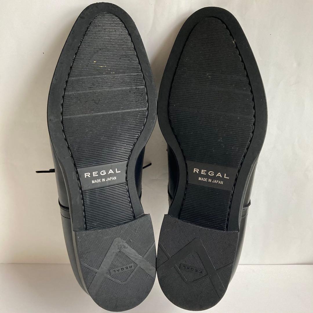 【美品】REGAL リーガル 黒 プレーントゥ 24.5cm 除菌・消臭済み