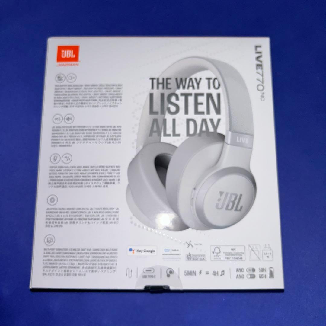 JBL LIVE770nc ホワイト　ワイヤレスヘッドホン