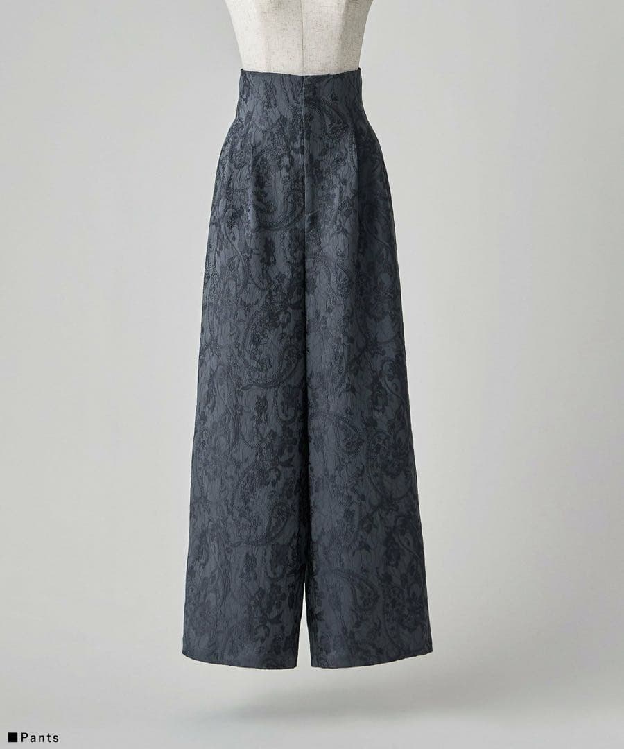 ダークグレー パフスリーブ ロングドレス