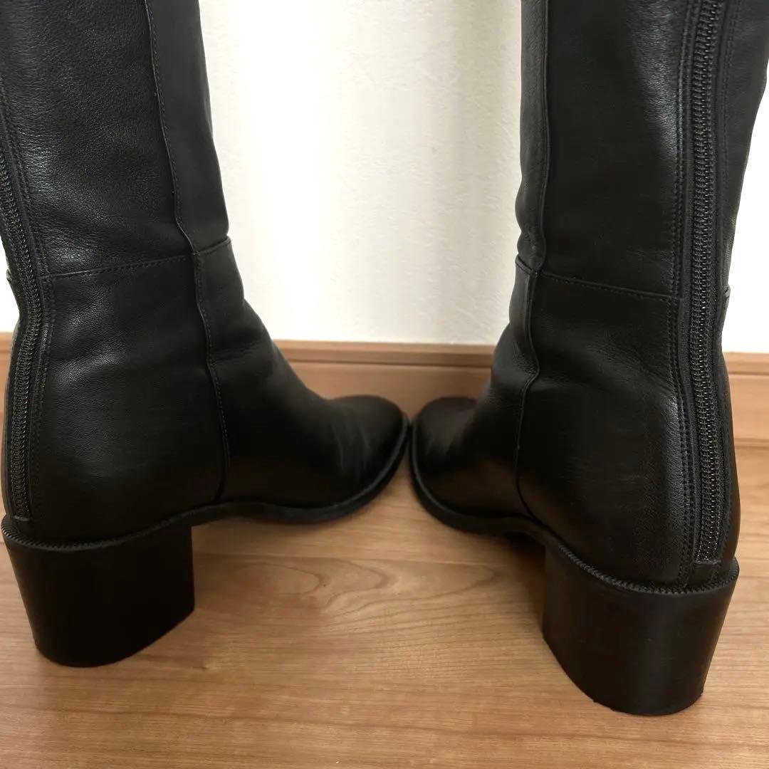 ダイアナ　24.5 ブラックレザー ニーハイブーツ