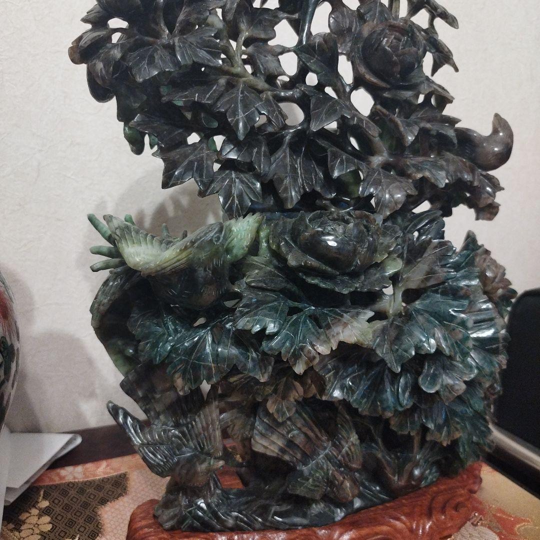 中国古玩　翡翠の彫刻