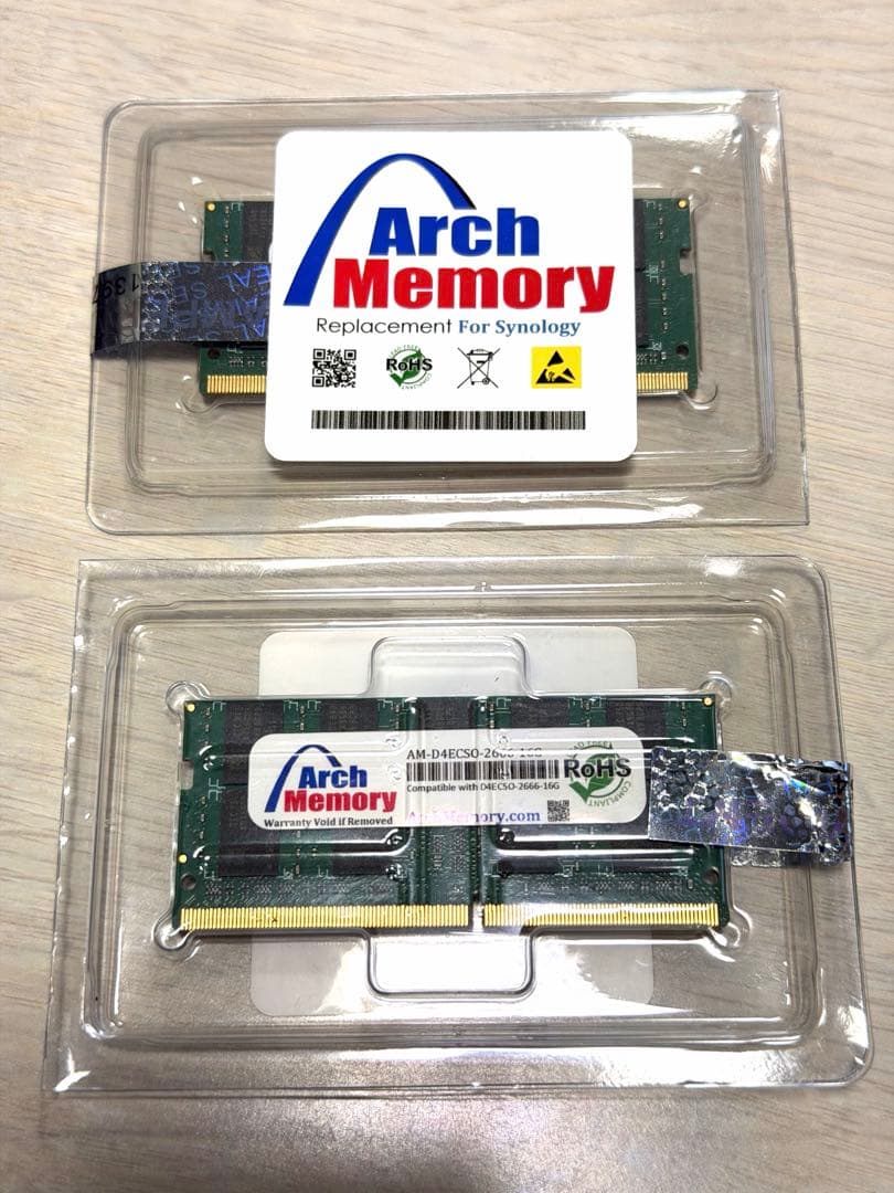 Synology準純正メモリ DDR4-2666 ECC 16GB×2=32GB