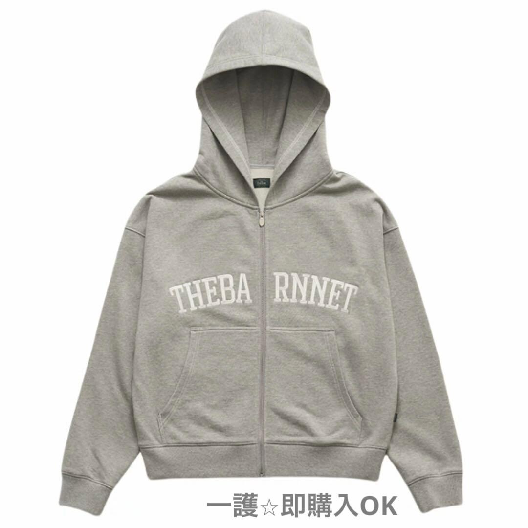 The Barnnet フード付きパーカー グレー 刺繍ロゴ