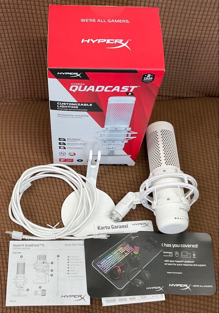 ★HyperX QuadCast S スタンドアロンマイク ホワイト 白