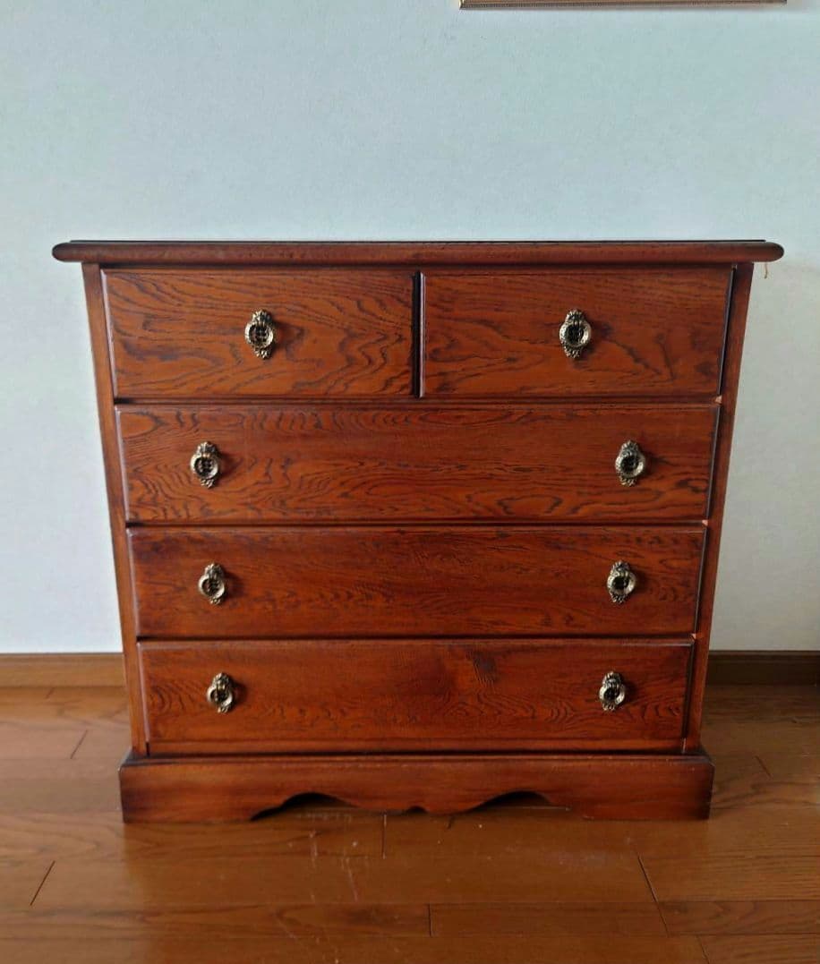 アンティーク調 チェスト4段 EZO製 エゾ クラッシック ブラウン