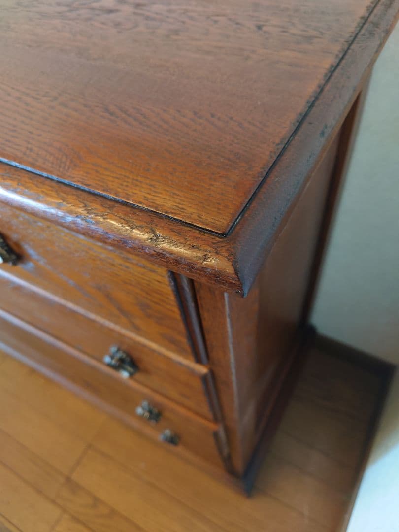 アンティーク調 チェスト4段 EZO製 エゾ クラッシック ブラウン