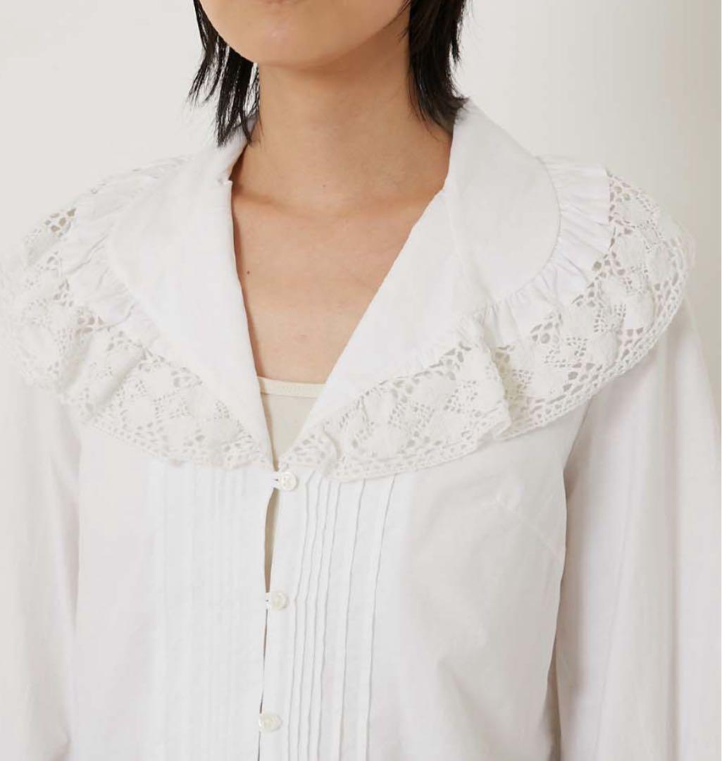 SARA MALLIKA サラマリカ ボリュームレースカラー トップス ホワイト