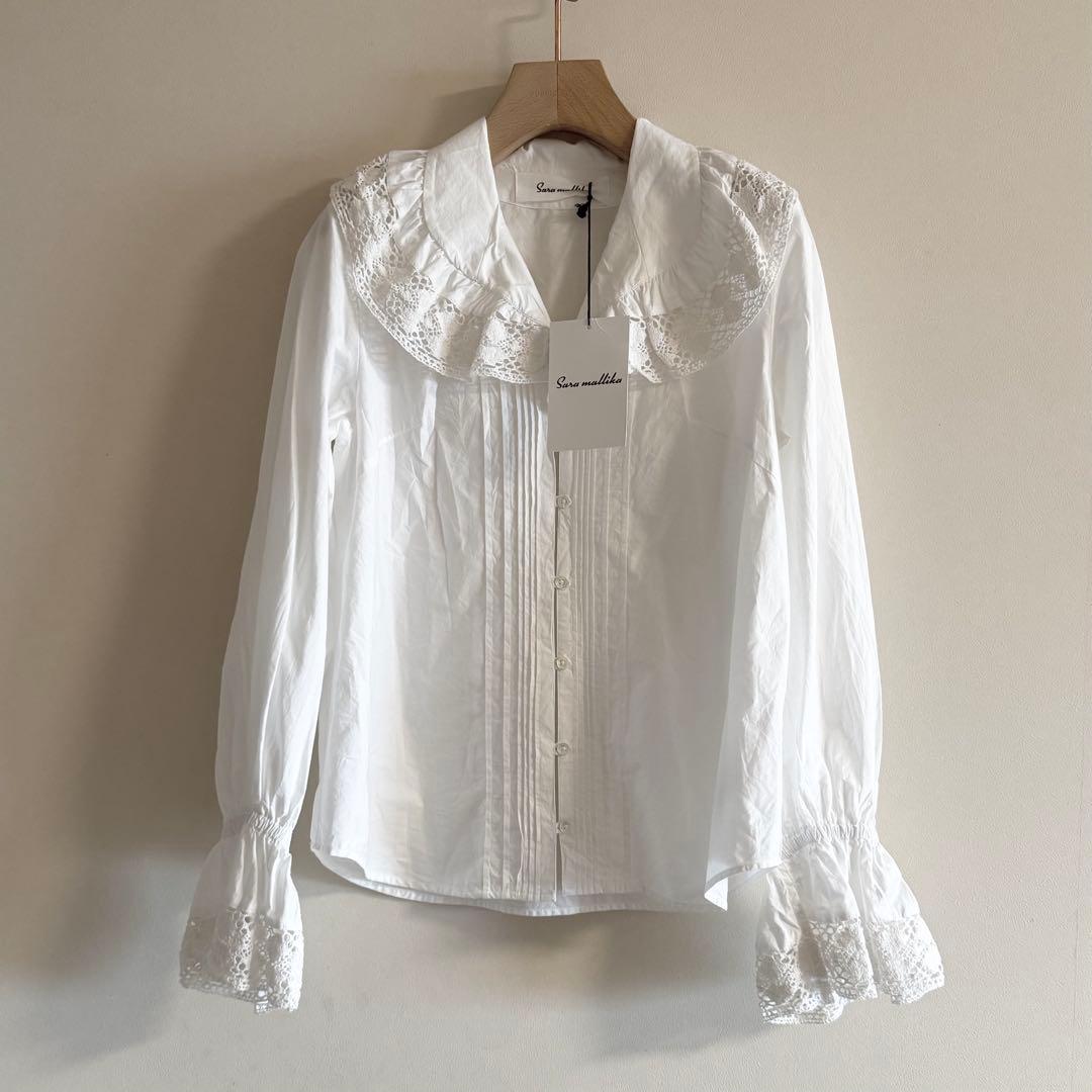 SARA MALLIKA サラマリカ ボリュームレースカラー トップス ホワイト