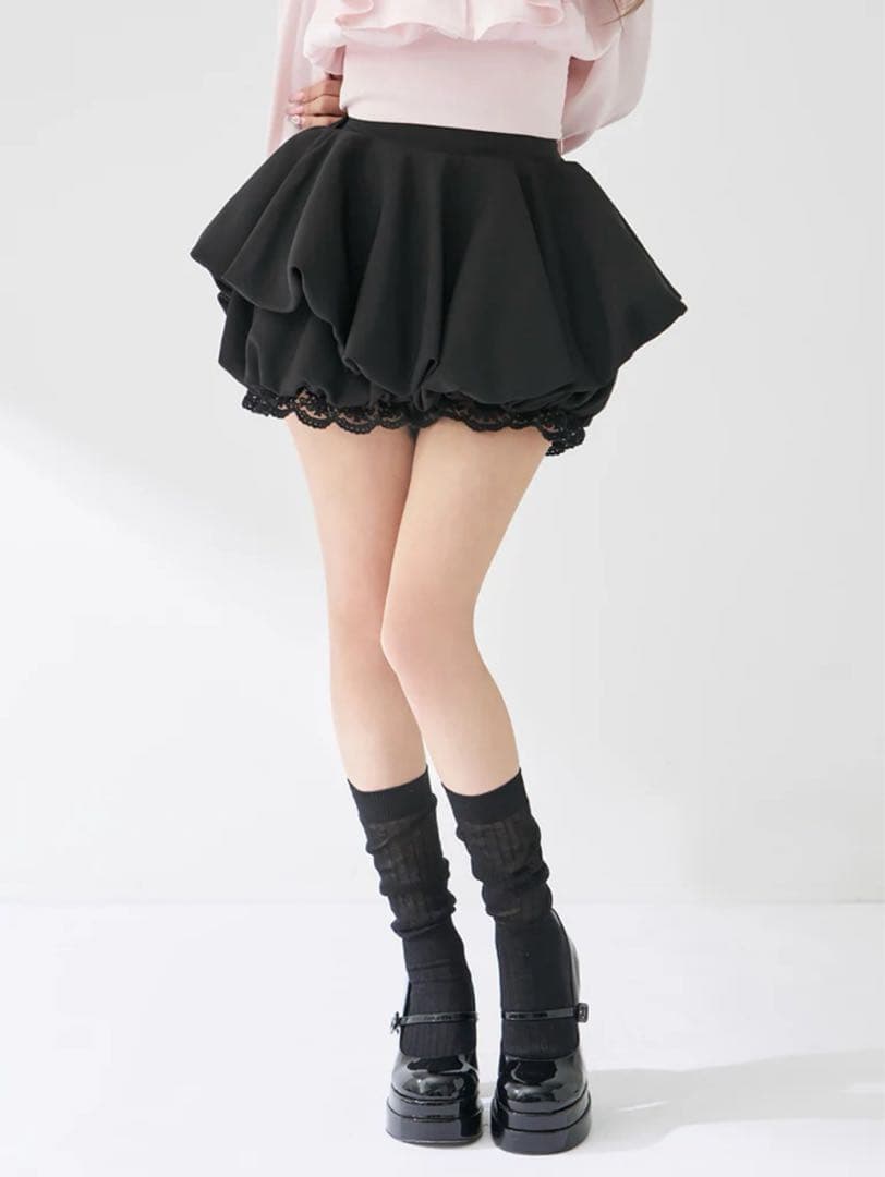 ダーリッチ☆ ボリュームバルーンミニスカート　ブラック　FL Darich