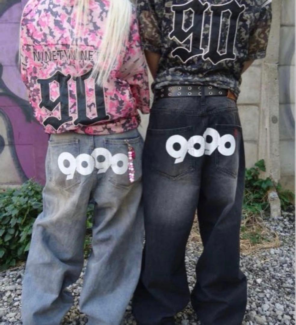 9090 OG Logo Painted Denim Pants M 新品