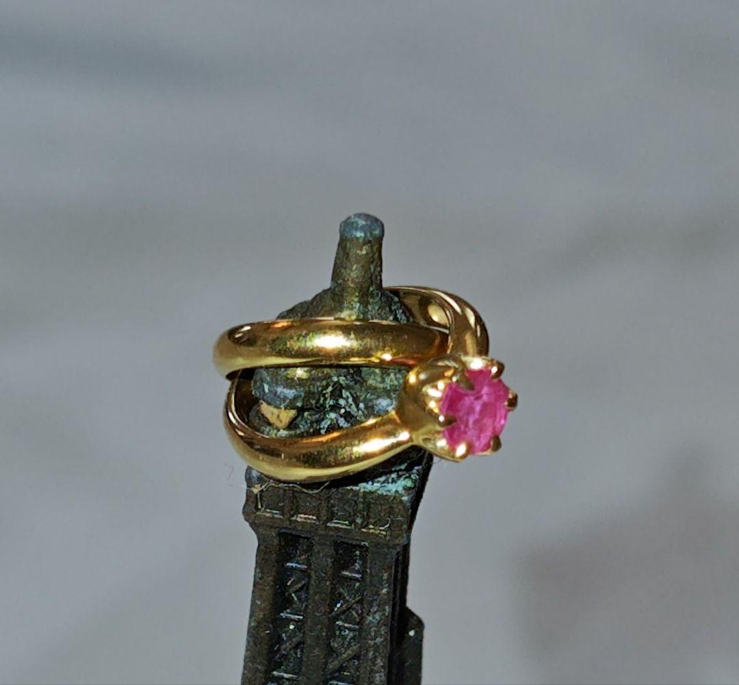 K18 ベビーリング　ルビー