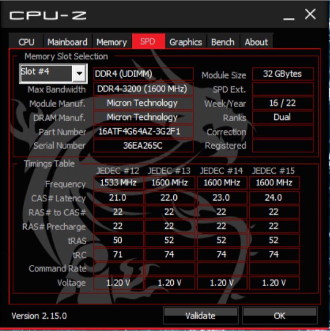 Micron純正 DDR4 デスクトップ用メモリ 32GB×2枚（計64GB）